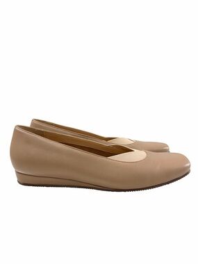 Softwalk Viana Square Toe Leather Flat Shoes Nude Size 9N